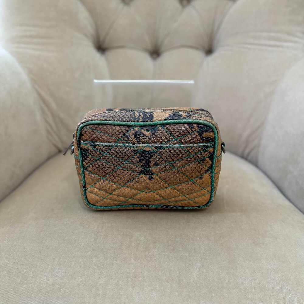 Auth. ZADIG & VOLTAIRE Genuine Python Quilted MINI Crossbody Clutch Bag - Picture 6 of 8